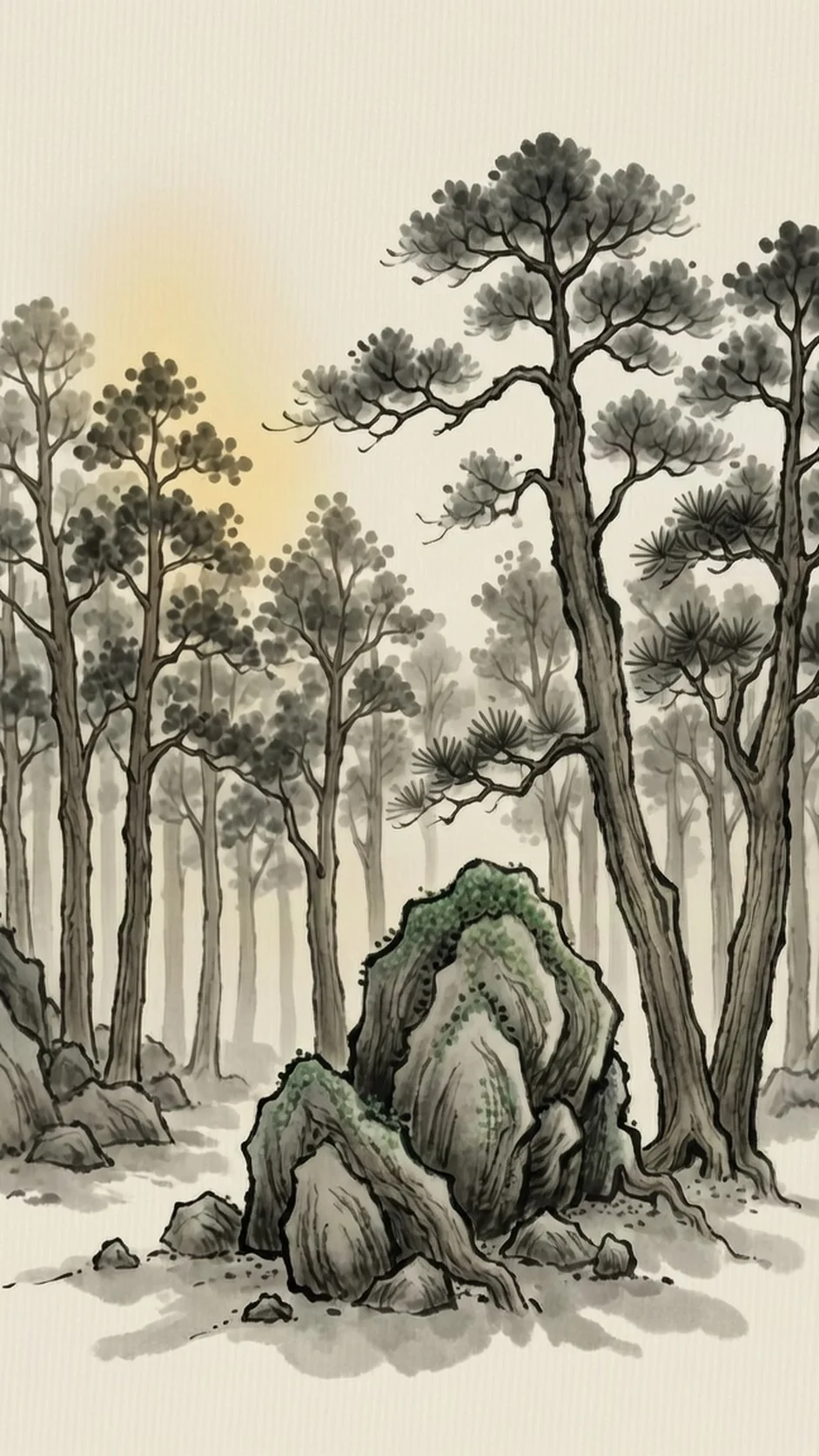 深林与古松之间传来人语回响